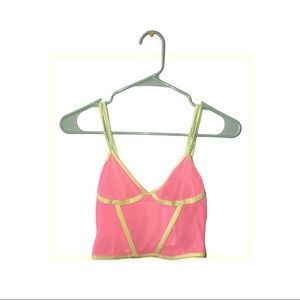Fashion Nova neon pink/yellow mesh bustier